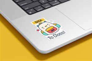 Free Laptop Sticker Mockup